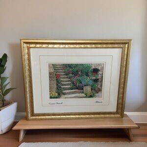 Martin Roberts “Flowered Stairs #1” Gold Framed matted and signed